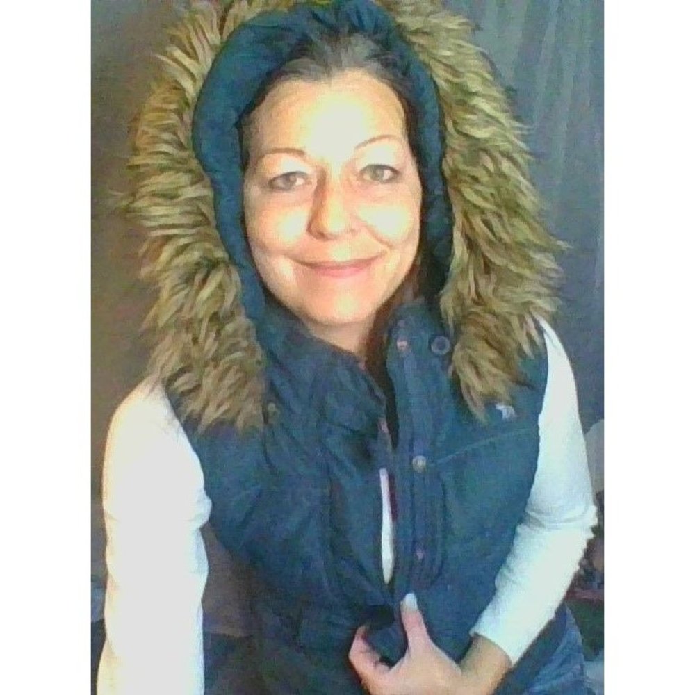 Abercrombie Goose Down Navy vest with detachable Fur lined hood Juniors XL